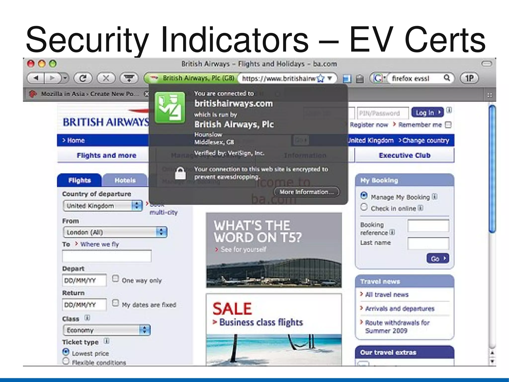 Security Indicators – EV Certs
 