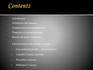 Recent Advances in Dental Ceramics | PPTX