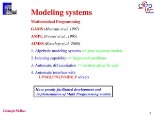 Mathematic Model Constraint Programming Advances in Mathematical Programming Models for Enterprise-wide ...