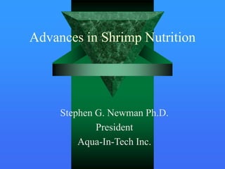 Advances in Shrimp Nutrition
Stephen G. Newman Ph.D.
President
Aqua-In-Tech Inc.
 
