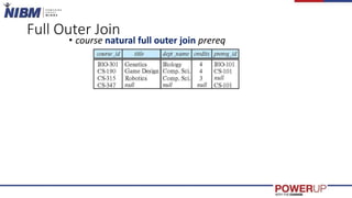 Full Outer Join
• course natural full outer join prereq
 