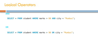 Comprehensive Guide to Advanced SQL Queries and Operations | PPTX