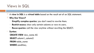 Comprehensive Guide to Advanced SQL Queries and Database Management | PPTX
