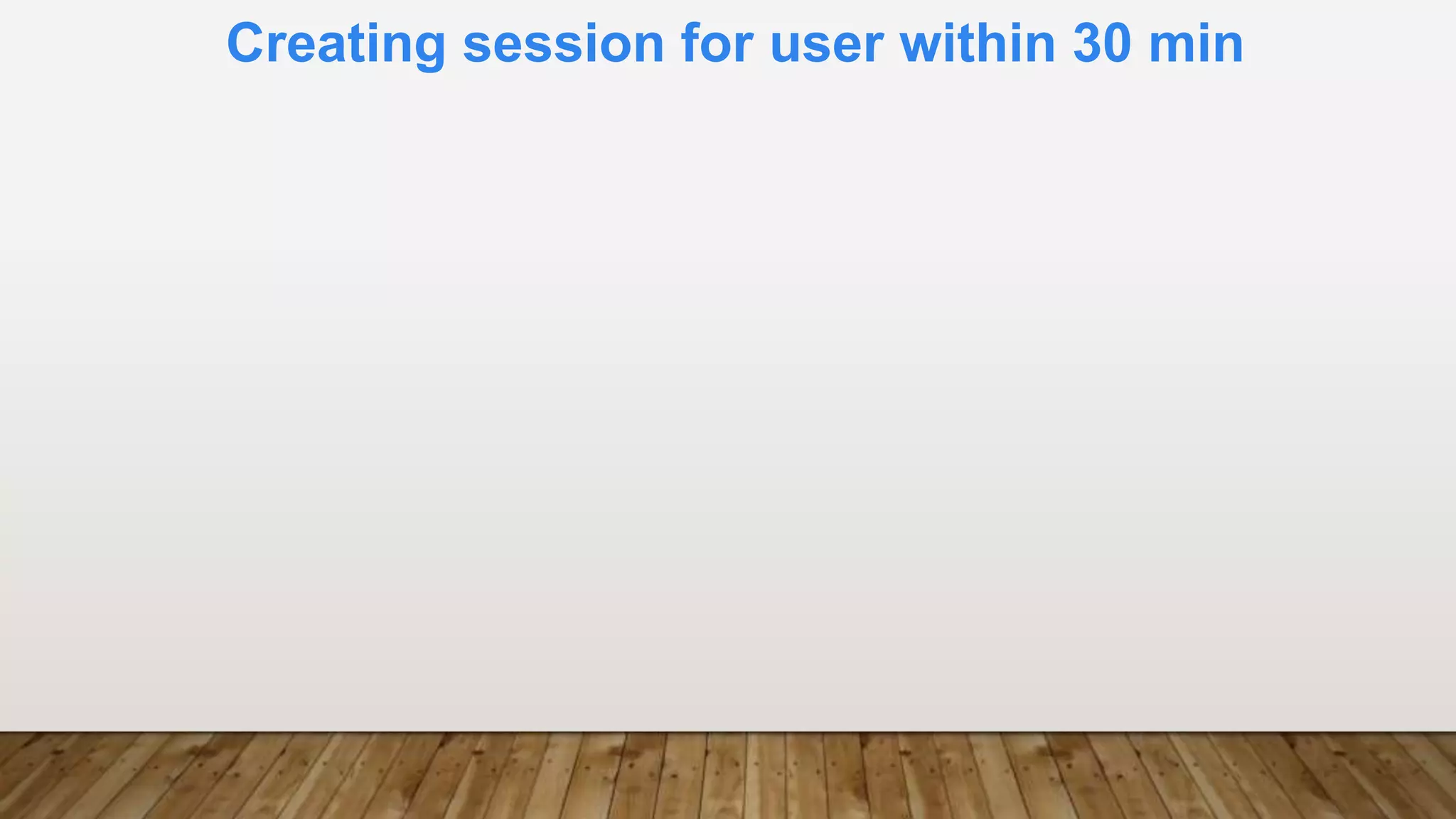 Creating session for user within 30 min
 