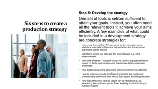 Sixstepstocreatea
productionstrategy
Step 5: Develop the strategy
One set of tools is seldom sufficient to
attain your goa...