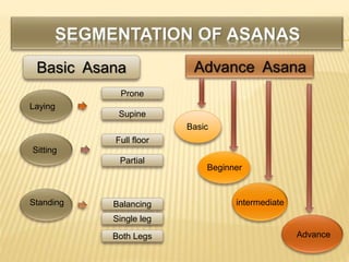 Basic Asana
Basic
Beginner
intermediate
Advance
Laying
Sitting
Standing
Prone
Supine
Full floor
Partial
Balancing
Single leg
Both Legs
 