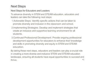 Dr. Timothy Gadson - Advancing Diversity in STEM and STEAM Education | PDF
