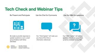 Tech Check and Webinar Tips
 