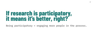 Advancing Research 2023: A Typology of Participation in Participatory Research