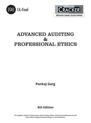 Taxmann's CRACKER | Advanced Auditing & Professional Ethics | PDF