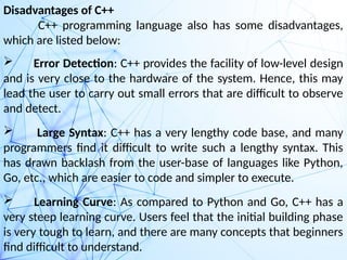 Advantage and Disadvantages of C++ programming.pptx