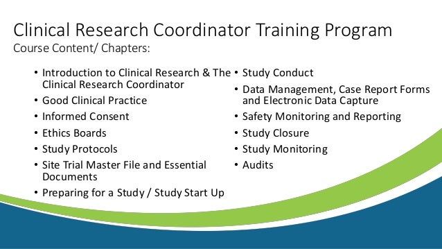 clinical research coordinator course online
