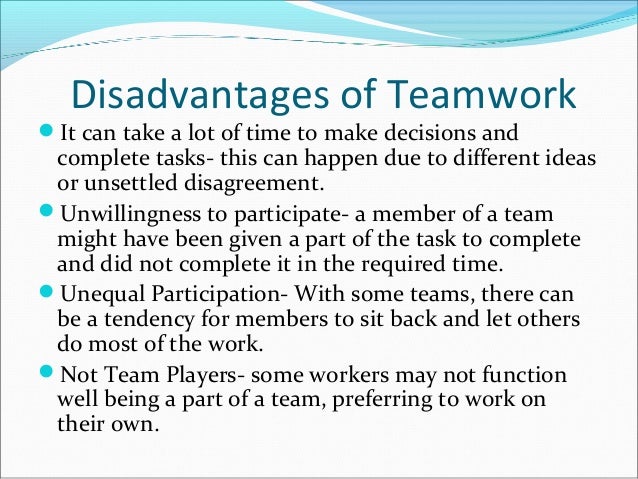 Essay on advantages of teamwork