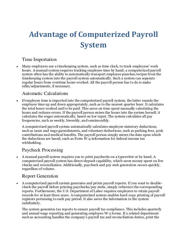 Manual payroll