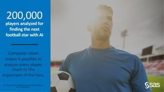 players analyzed for
finding the next
football star with AI
200,000
Computer vision
makes it possible to
analyze every pla...