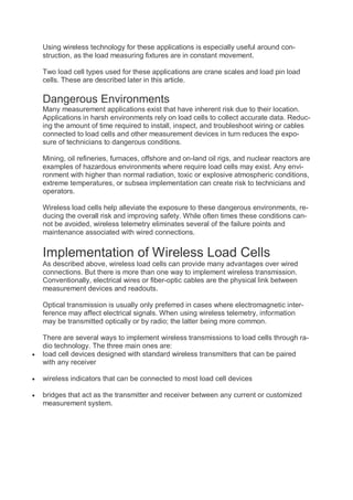Advantages and Applications of Wireless Load Cells | PDF | Internet of ...