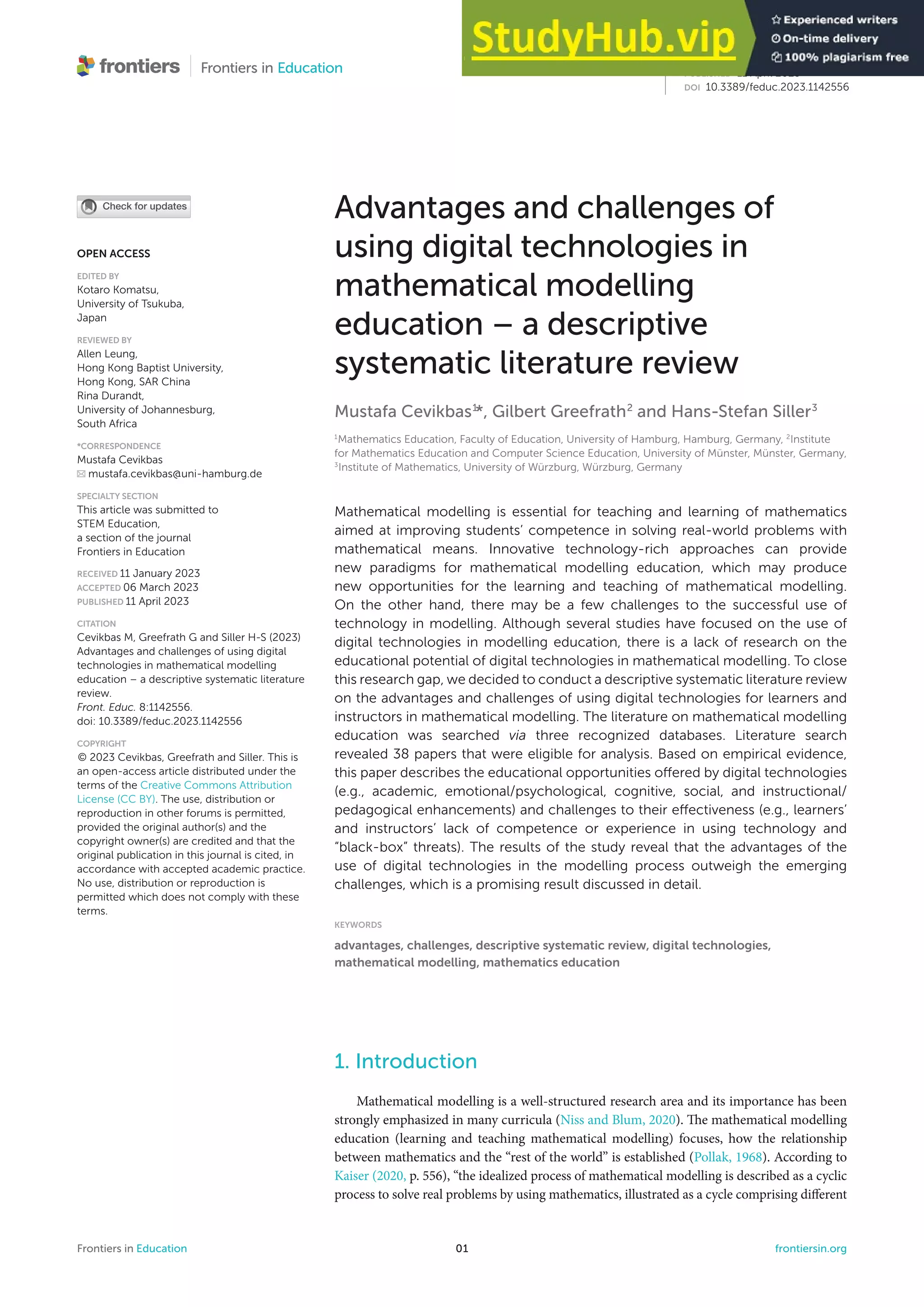 Advantages And Challenges Of Using Digital Technologies In Mathematical ...