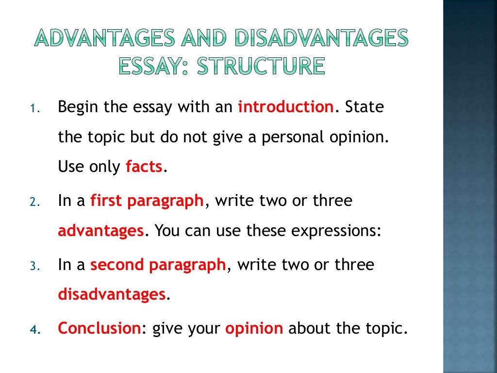 how to write introduction for advantages and disadvantages essay