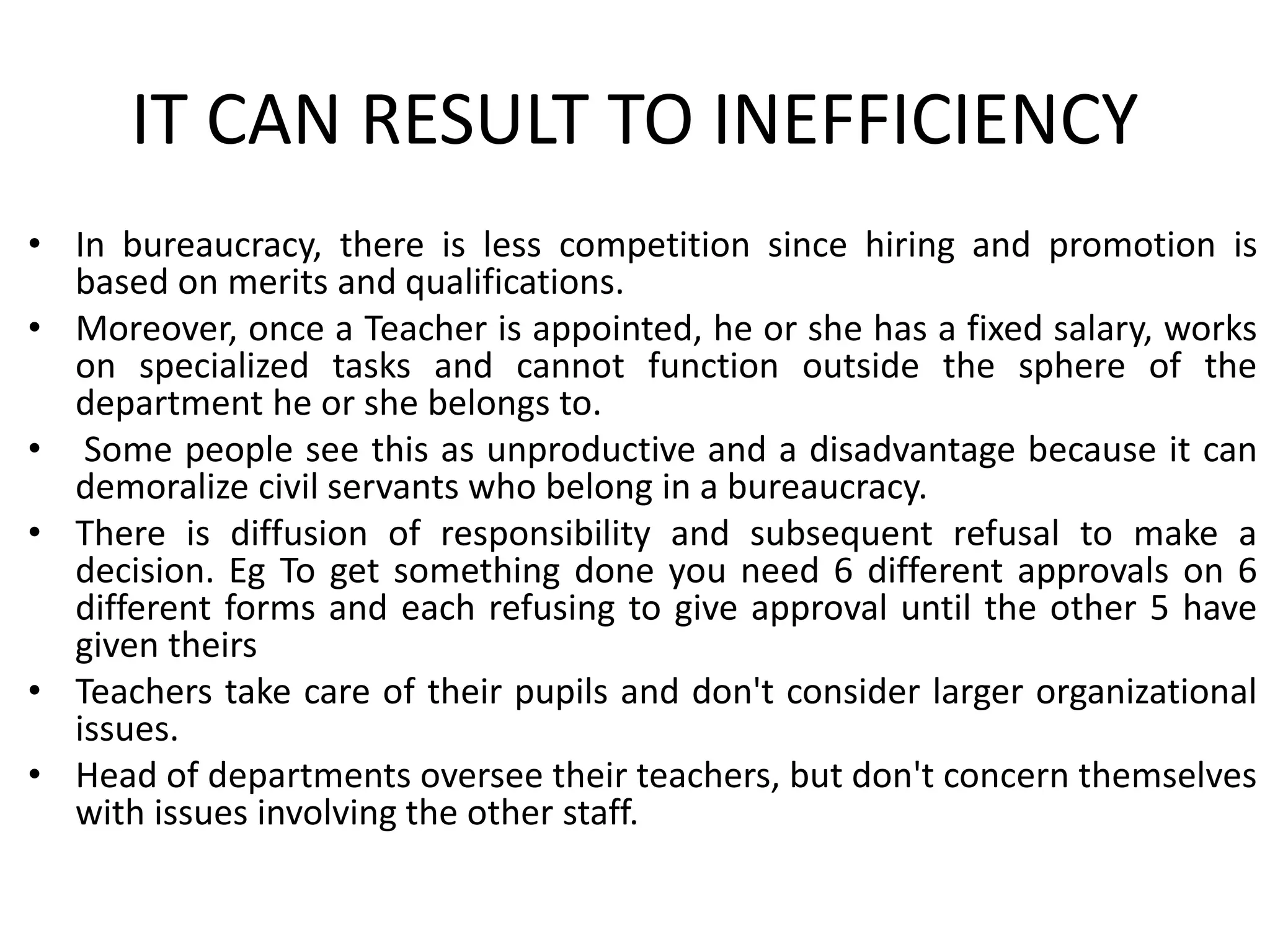 Advantages and disadvantages of bureaucracy | PPTX
