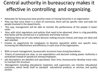Advantages and disadvantages of bureaucracy | PPTX