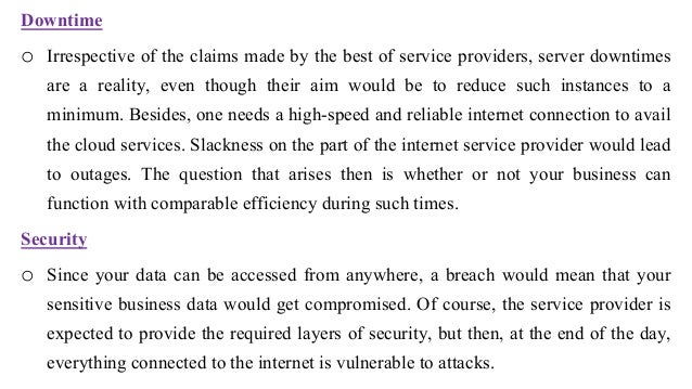 Cloud Computing Advantages And Disadvantages Wikipedia - Disadvantages