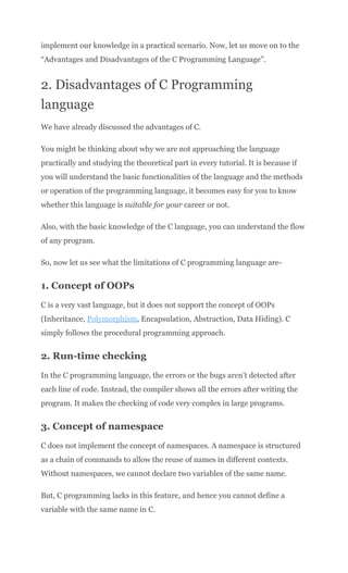 Advantages and Disadvantages of C Programming – Discover the Secrets of ...