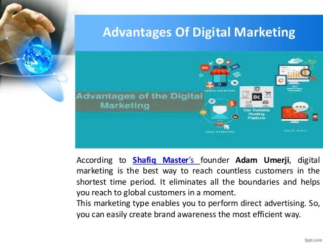 advantages and disadvantages of digital marketing slideshare