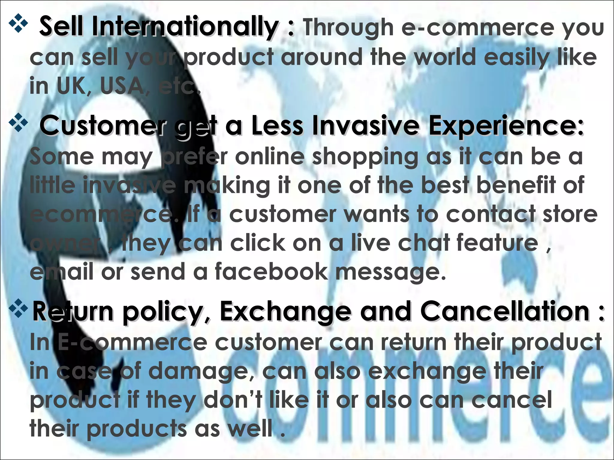 Advantages and disadvantages of e commerce | PPT