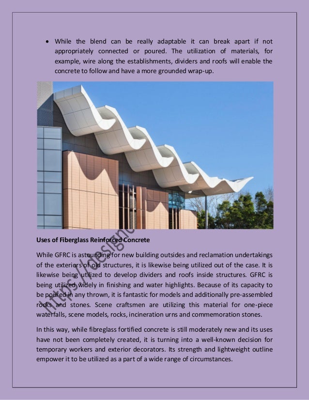 Advantages and disadvantages of fiber glass reinforced concrete
