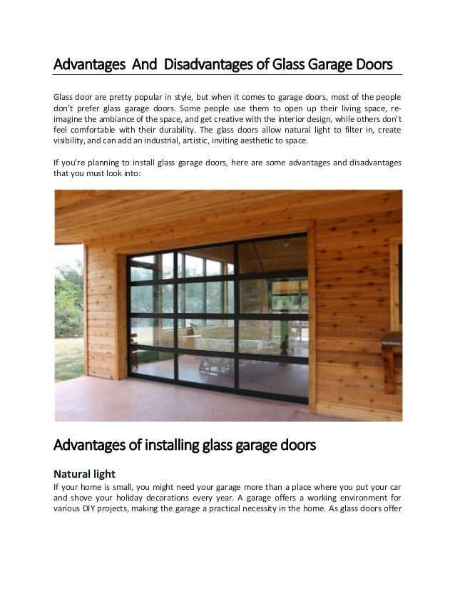 Advantages and disadvantages of glass garage doors converted