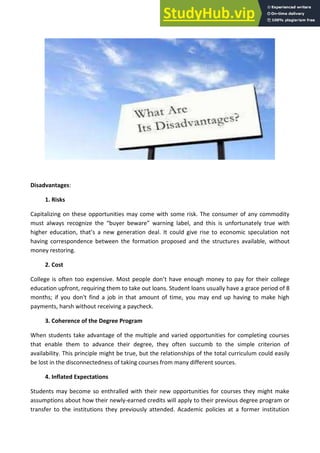ADVANTAGES AND DISADVANTAGES OF HIGHER EDUCATION | PDF