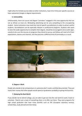 ADVANTAGES AND DISADVANTAGES OF HIGHER EDUCATION | PDF