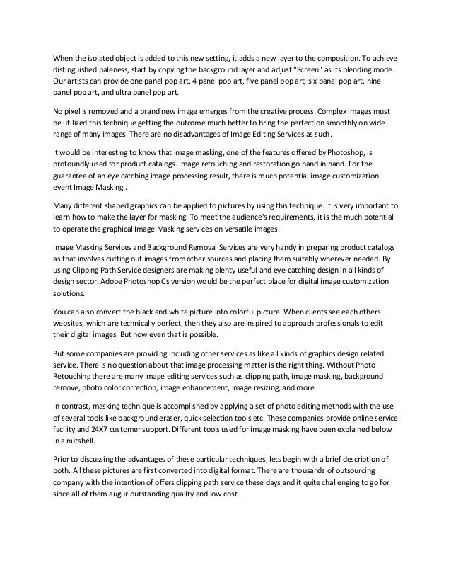 Advantages and disadvantages of image editing