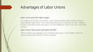 Advantages and disadvantages of labor unions | PPT