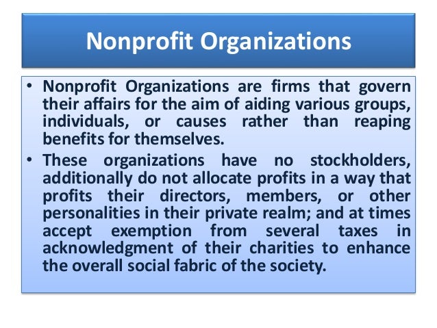 Benefits Of Non Profit Organization