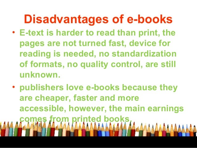 disadvantages of ebooks essay