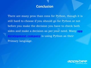 Advantages And Disadvantages of Python Development | PPT