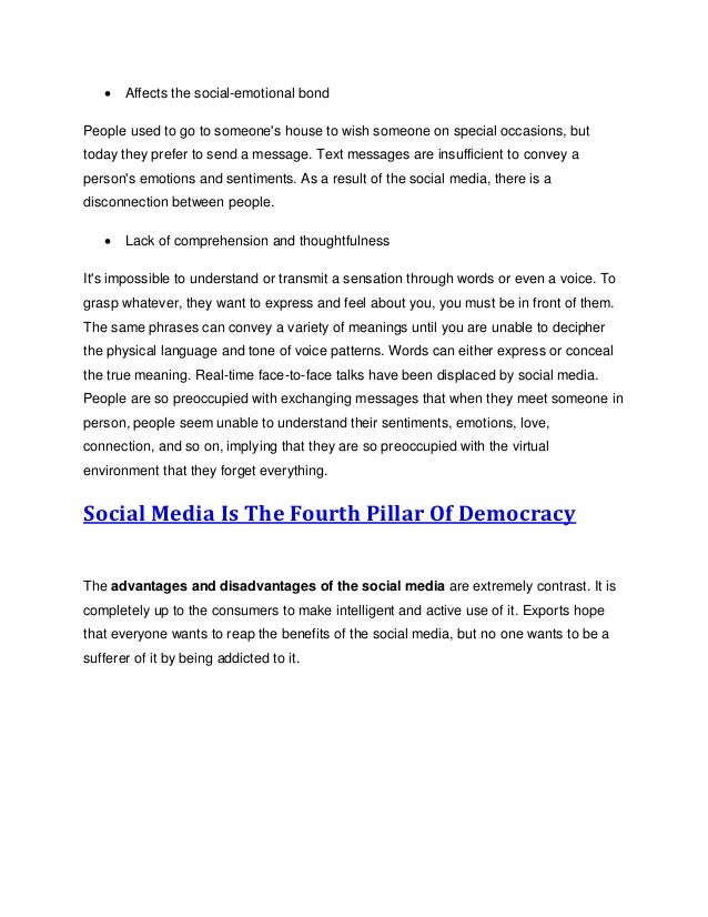 social media is the fourth pillar of democracy essay upsc