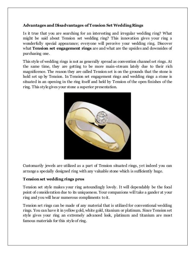 Advantages and Disadvantages of Tension Set Wedding Rings