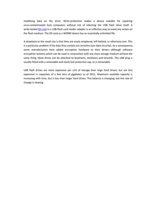 Advantages and disadvantages of usb flash drive PDF