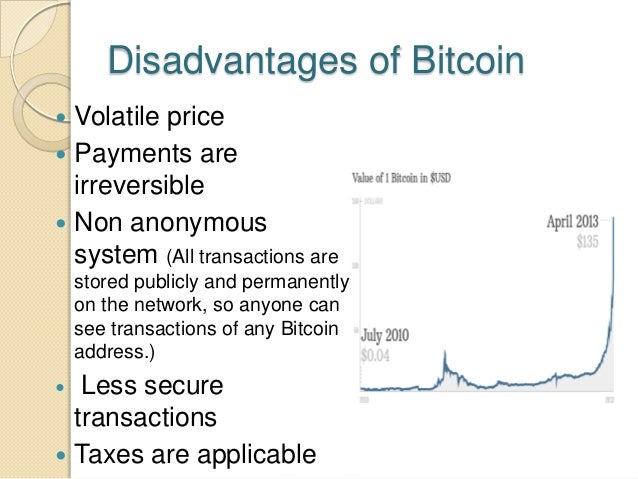 disadvantages of bitcoins