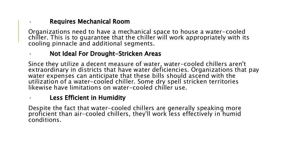 Advantages and disadvantages of water cooled chiller