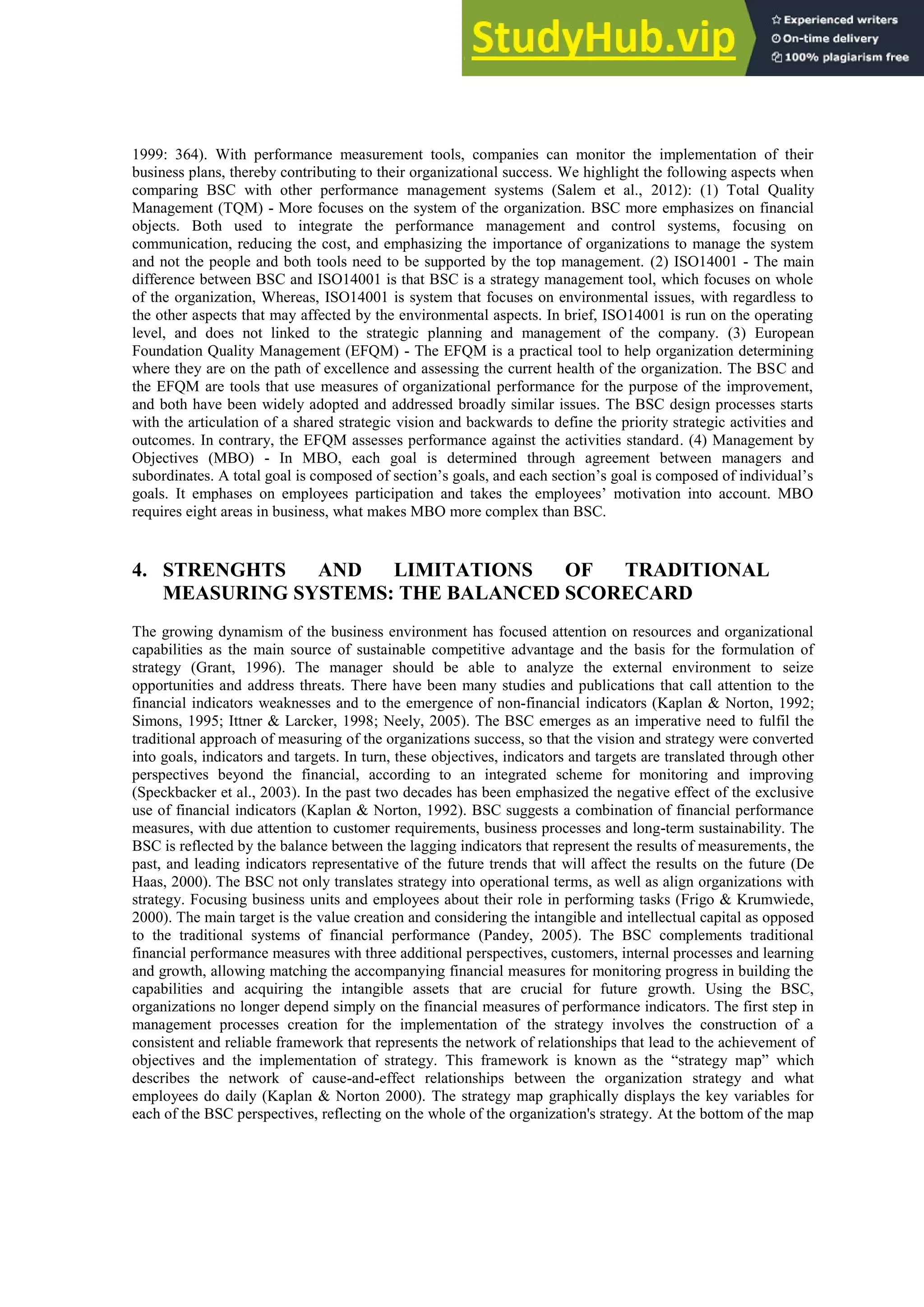 Advantages And Limitations Of Performance Measurement Tools The ...