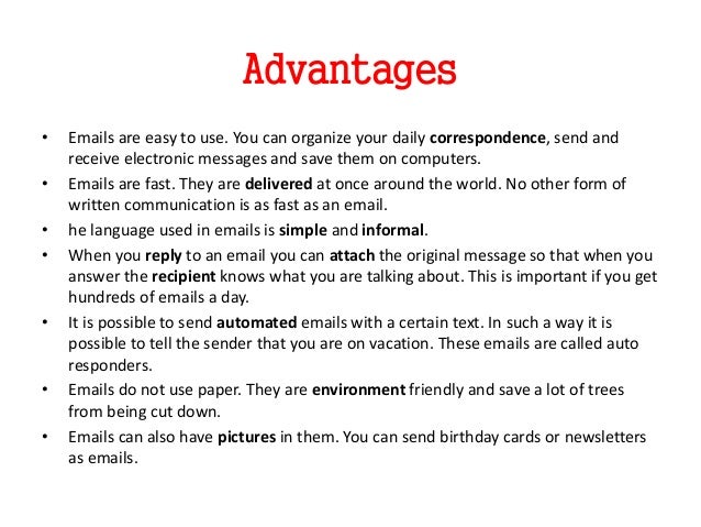 Advantages & Disadvantages of Email
