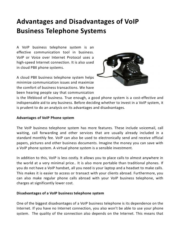 Advantages & disadvantages of vo ip business telephone systems