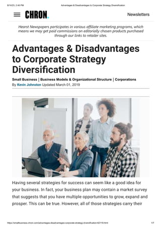 Advantages & Disadvantages to Corporate Strategy Diversification.pdf