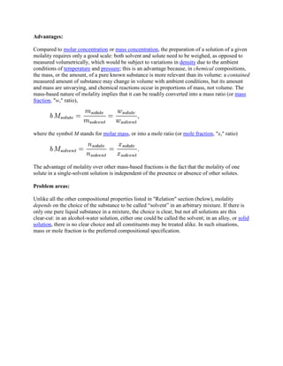 Advantages molality | PDF