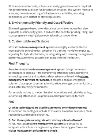 Advantages of Automated Attendance System | PDF