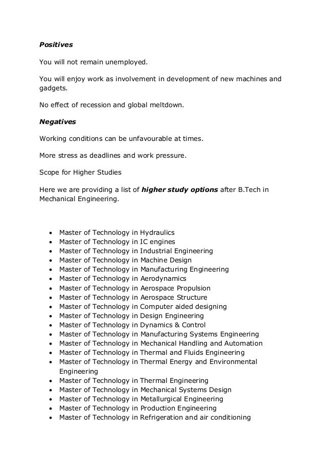 Advantages of being a mechanical engineer