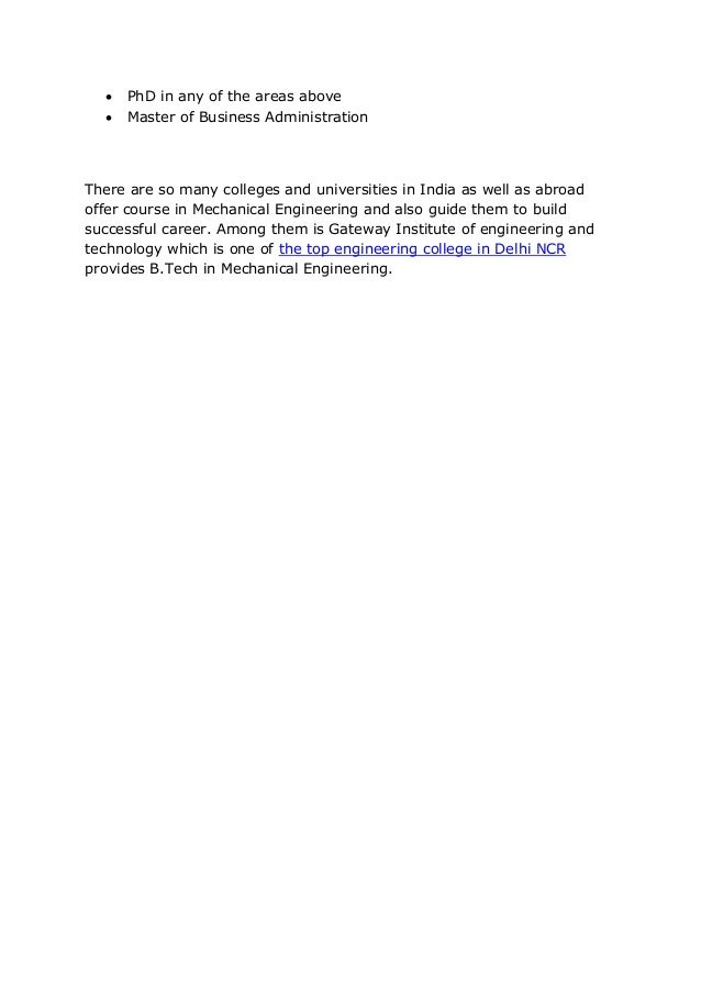 Advantages of being a mechanical engineer